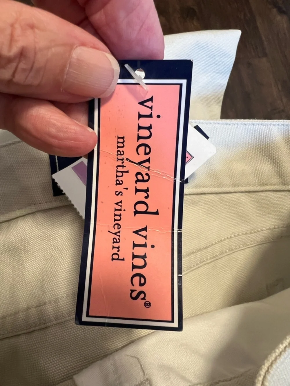 NWT Vineyard Vines Men’s Classic Fit 5 Pocket Canvas Pants Size 38 Color Cream